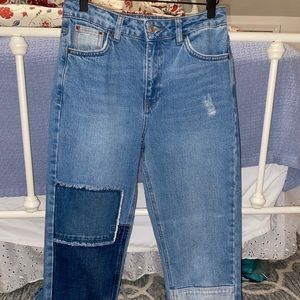 Top shop patchwork jeans